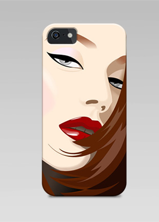 iPhone case - vector girl face illustration